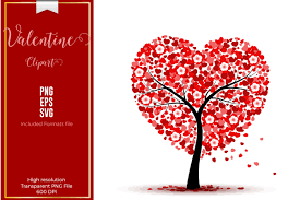 Download Valentine Love Tree Clipart Graphic By Ka Design Creative Fabrica