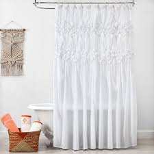 Ruched Shower Curtain White Opalhouse White Shower Curtain Shower Curtain Boho Bathroom