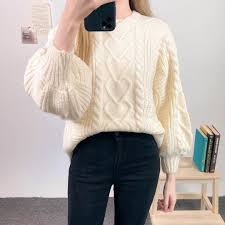 Shop over 790 top bishop sleeve and earn cash back all in one place. Neverm Ndmixed Knit Pattern Bishop Sleeve Sweater Mixxmix Official English Website