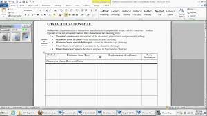 Characterization Chart Tutorial Youtube