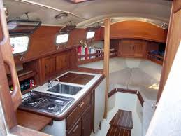 Compact Kitchen In Smaller Yacht Boat Interior Design Yacht Interior Design Boat Interior