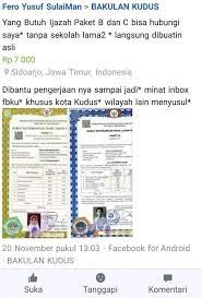 Check spelling or type a new query. Calo Ijazah Paket B Dan C Di Kudus Hebohkan Netizen Murianews