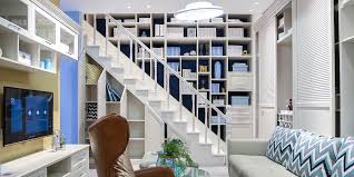 For example, the space under the stairs has plenty of nice potential. Modern Design White Staircase Bookshelf Sg0251608 Oppein The Largest Cabinetry Manufacturer In Asia