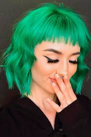 The Top Green Hair Color Ideas And How To Get Them Short Hair Styles Short Bob Hairstyles Hair Styles