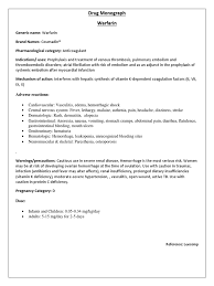 A brand name drug in the u.s. 138060535 Warfarin Drug Monograph Docx