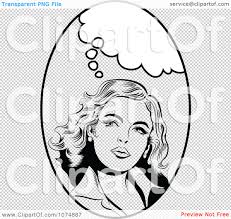 Maya pixelskaya (that last name can't be real) makes retrogame art. Clipart Black And White Retro Pop Art Woman With A Thought Balloon In An Oval Royalty Free Vector Illustration By Brushingup 1074887