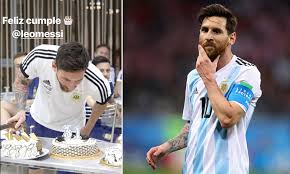 Comparing messi and ronaldo at 34. Lionel Messi Presented With Birthday Cake By Argentina Team Mates Daily Mail Online