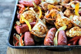 Continue layering until all of your ingredients have been used. Kielbasa And Pierogies Sheet Pan Meal One Pan Dinner