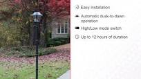 GAMA SONIC Baytown II 78 in. Black Outdoor Solar Lamp Post Light, Weather Resistant Dusk to Dawn LED w/ EZ-Anchor and Post Included 105SG01