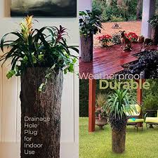 24 pump well cap radon mitigation vent basin cover sump floor drain plug. Bushy Box Large Hollow Log Planter Outdoor Garden Yard Porch Pot Tall Tree Stump
