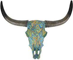 Our antiqued brass decorative wall cross wall décor will talk on several meanings when it is lovingly displayed in your house; Amazon Com Deleon Resin Paisley Longhorn Skull Wall Mounted Cow Head Decor Hanging Antler Horn Art Home Kitchen