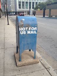 This Box Reminds Me Of Diane When She Introduced One Example Of Blue Box Near Pcl And I Am Really Curious What The Box Blue Box Post Office Outdoor Decor