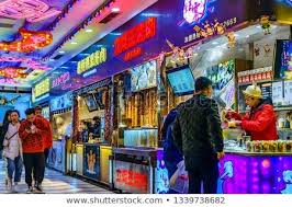 Shanghai China December 2018 Interior View Of Traditional Street Food Court Market In Shanghai City China Shanghai Shanghai City China Image