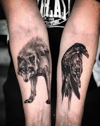 Black And Grey Wolf Tattoo Beautiful Black Gray Wolf Tattoo C Tattoo Artist Mr Yong Grey Wolf Tattoo Raven Tattoo Wolf Tattoo Design
