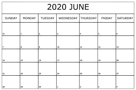 June 2020 Calendar Printable Calendar Pages June Calendar Printable Monthly Calendar