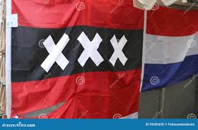 Bandera De La Ciudad De Amsterdam Con Los 3 X Grande Foto de archivo -  Imagen de comercio, neerlandeses: 99305650