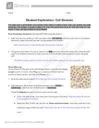 Cell division, centriole, centromere, chromatid, chromatin, chromosome, cytokinesis, dna, interphase, mitosis prior knowledge questions (do these before using the gizmo.) [note: Gizmo Student Exploration Cell Division Explore Division Bio Misccell Division Gizmo Lab Cell Division Division Cell