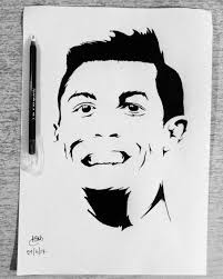 Art Black And White Ronaldo Stencil Cristiano Ronaldo Pensketch Pencil Sketch Art Pencil Sketch Drawings