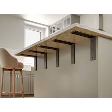 The easy granite bracket uses the countertop as a counter weight to support even the biggest granite overhangs while self leveling itself for an easy install and a lifetime of support. Standard Front Mount Countertop L Bracket Granite Countertop Support Ironsupports