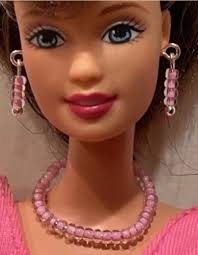 Handmade For Dolls Light Pink Earrings， Necklace And Bracelet Set 海外 即決