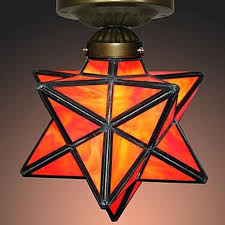 40w 1 Light Mediterranean Style Tiffany Red Five Pointed Star Shape Ceiling Lights Lightsuperdeal Com Ceiling Lights Cheap Ceiling Lights Star Shape