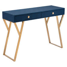 44 Modern Console Table Navy Blue Gold Zm Home Blue Console Table Modern Console Tables Gray Console Table I don't want anything to be too loud or colorful, because i don't want it all to compete with the blue already, when i walk by this space, i stop and smile. 44 modern console table navy blue gold