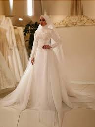 Wedding dress features in great chiffon. Modest High Neck Long Sleeve Bridal Gowns Lace Bridelily