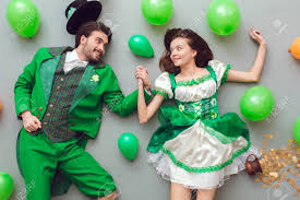 Patrick's day activities will help you celebrate irish culture and tradition on march 17. Young Couple In Festive Costumes Saint Patricks Day Top View Stock Photo Picture And Royalty Free Image Image 97053417