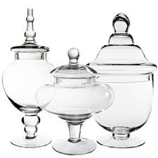 Check out our glass apothecary jar selection for the very best in unique or custom, handmade pieces from our jars & containers shops. Home Decor Glassware Clear Glass Apothecary Jars Set Of 3 Wedding Candy Buffet Container Boxes Jars Tins