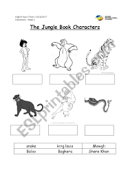 You can view this list of the jungle book roles alphabetically by clicking on name at the top of the list. The Jungle Book Characters Esl Worksheet By Corinneck
