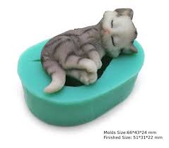 3d Sleeping Cat Kitty Silicone Mold Animal For Fondant Soap Etsy In 2020 Silicone Molds Baking Kitty Animals