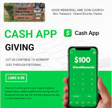 Use your cash app account and routing number to receive. Giving Hood Memorial Ame Zion Church