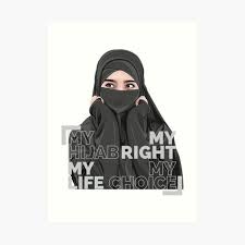 Gambar kartun muslimah pasangan romantis kantor meme via kantormeme.blogspot.com. Muslim Women Art Prints Redbubble