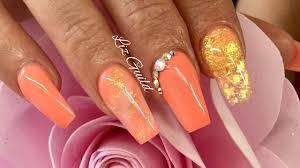 Two peachy hues (that actually smell like peach!) you can switch out depending on your mood and look. Peach Acrylic Nails Summer Nail Design Youtube