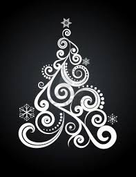 Black And White Christmas Trees Clipart White Christmas Tree On Black Background Christmas Tree Background Black White Christmas White Christmas