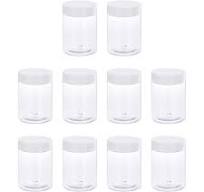 Uxcell 10oz/ 300ml Round Plastic Jars with White Screw Top Lid for Storage  10Pack