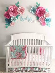 Baby Girl Nursery Giant Paper Flowers Floral Nursery Decor Etsy Baby Girl Room Floral Nursery Girl Nursery