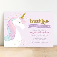 Unicorn Invitation Pastel Unicorn Invitation With Gold Etsy Unicorn Invitations Unicorn Birthday Invitations Unicorn Birthday Parties