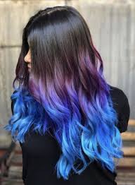 Amazing Blue And Purple Ombre Hair In 2020 Hair Dye Tips Hair Color Pink Purple Blue Hair Ombre