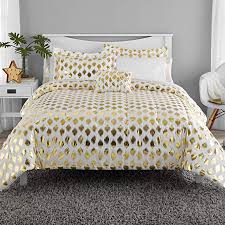 Amazon Com Metallic Gold Ikat Dot Design Coordinating Comforter Set Gold Queen Home Kitchen Cheap Bedding Sets