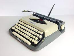 I assure you any typewriter worth buying today will be, old. Vintage Grey Beige Typewriter Abc 1100 Rare Germany 60s Brand New Ink Ribbon Typewriter Grey And Beige Vintage Typewriters