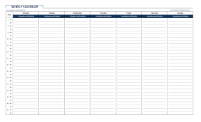 Week Calendar Hour Slots In 2020 Weekly Calendar Printable Weekly Calendar Template Weekly Calendar