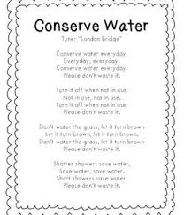 Water Conservation Song Water Conservation Activities Water Conservation Kids Poems
