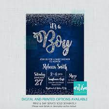 It S A Boy Invitation It S A Boy Silver And Blue Baby Etsy Baby Shower Invitations For Boys Blue Baby Shower Invitations Baby Shower Invitation Cards