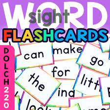 dolch 220 sight word flash cards chart