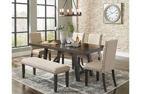 Rokane Dining Table And 4 Chairs And Bench Ashley Furniture Homestore Dining Room Bench Farmhouse Dining Room Farmhouse Dining