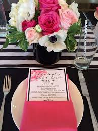 Black And White Bridal Shower Decoration Ideas Black White Pink Gold Bridal Wedding Shower Party Ideas Photo 3 Of 64 Kate Spade Bridal Shower Bridal Shower Theme Gold Bridal Shower Decorations
