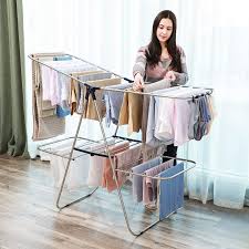 It is also free from rusty elements found in metallic racks. Buy Songmics Clothes Drying Rack Foldable 2 Level Stable Indoor Airer Free Standing Laundry Stand With Height Adjustable Gullwings For Bed Linen Clothing Socks Scarves Blue Ullr53bu Online In Taiwan B07tlk6qhd