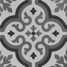 Carrelage à clipser leroy merlin : Carrelage Sol Mur Forte Carreau De Ciment Noir Patrimony Rosace L 20 X L 20 Cm Leroy Merlin