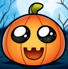 Finish with ground and moon. How To Draw A Cute Pumpkin Step By Step Drawing Guide By Dawn Dragoart Com